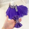 2021 Koronkowe koralikowe sukienki kwiatowe sukienki balowe Sheer szyi długie rękawy Lilttle Kids Birthday konkurs
