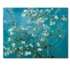 Blomande mandelträd av van Gogh Flower Reproduktion fungerar oljemålning duk tryck väggbild för vardagsrum302f