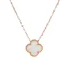 Wholale Ladi Clover Shell Pendant Stainls Steel 18K Rose Gold Women Necklace6328259