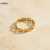 SOMMAR Trendy 18KGP anillo de color dorado CALIENTE venta de verano femenino para mujeres circular ópalo regalo de Navidad X0715