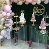 結婚式の誕生日パーティーの子供ベビーシャワーテーブル装飾クリア背の高いシリンダースタンドアクリルの台紙の花の風船工芸品ケーキディスプレイピラーホルダー