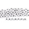 500pcs / lot Dia.7mm Spacer Charm Perles Noir Blanc Acrylique Lettre Perle A-Z Alphabet 1.4mm trou Pour Bricolage Bracelet Collier Making