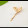 Clips & Barrettes Jewelry Drop Delivery 2021 1 Shape Tree Leaves With Bird On Branch Resin Diamond Hairpin Gold Or Sier Plated For Women Girl