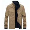 Chaqueta de primavera y otoño para hombre, ropa de doble cara, chaqueta de algodón puro, chaqueta militar con cuello levantado para hombre, ropa para hombre, talla grande L-5XL Y1109