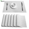 YOKISTG PVC Placemat masa pedi için içki şarap fincan bardakları yıkanabilir placemat yemek sofra mat mutfak su geçirmez 6 210706 set