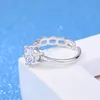 Offener, verstellbarer Diamant-Solitärring, Hohlkette, kubischer Ziron-Ring, Band für Frauen, Verlobung, Hochzeit, Modeschmuck, Geschenk