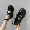 Dress Shoes Mary Jane Lolita For Girls Women Black Platform Casual College Student Cosplay Costume High Heel Round Toe