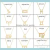 12 Constellation Zodiac Sign Birthday Mes Card For Women Girl Jewelry Myliy Necklaces I1Yqz