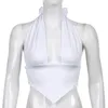 Bandage Y2K Crop Top Halter Tanks Vêtements d'été pour femmes Mode Corset sans dos Filles Chemise Femme Party Tee Beachwear 210510