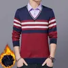 fashion Men's Sweaters Male Knitwear sweater warm patchwork v-Neck fake two piece jumpers clothing cotton casual wool pullovers Y0907