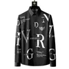 Heren Casual Shirts Rhinestone Letter Mannen Lange Mouwen Zakenhirt 2021 Spring Slanke Streetwear Jurk Sociale Nachtclub Chemise Homme