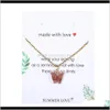 Hängen släpp leverans 2021 Färgglada fjärilshänge halsband guldkedjor för kvinnor enkelt temperament harts sten druzy halsband smycken