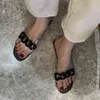 Pantofole da donna nuovi sandali estivi catena sexy femminile trasparente da esterno da donna piatto di grandi dimensioni casual spiaggia diapositive multi colore 220304