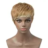 Synthetic Wigs Short Hair With Natural Bangs Pixie Cut Brazilian Wave Blonde Brown Afro Bob Wig For Black Women