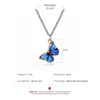 Pendant Necklaces Blue Gradient Butterfly Necklace In Clavicle Chain Women Simple Cold Style Fashion Accessory Couples Girlfriend