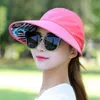 Cappello pieghevole estivo con protezione solare per donna Cappello a tesa larga Donna Ragazza Vacanza UV Beach Visiera ripiegabile9955152