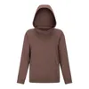 Sport Fitness Hoodies LU-123 Kvinnor Höst Vinter Fleece Huvtröja solid Gym Outwear Varm svett Femme yoga Sweatshirt Jacka Kappa