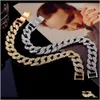 Hip Hop Iced Out Cuban Link Anklet Armband för kvinnor Guld Sier Color Rhinestone Anklets smycken Beach Barefoot Chain AACXT KM3XU6163813