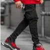 Men's Jeans Side Pocket Small Leg Skinny Pencil Black Sky Blue Pants Solid Denim Men Trousers