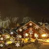 Солнечные лампы светодиодные лазерные проектор наружные движущиеся снежинки сад газон лампы водонепроницаемый рождественские огни