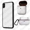 Conjunto luxuoso de 2 peças de capas de telefone protetor de fone de ouvido para iPhone 15 14 13 12 Pro Max 11 X XS XR XSMax Mobile Shell PU Couro Airpods 3ª Geração Novos Air Pods Pro 2 3 4 Capa