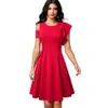 Nice-forever летние женщины элегантные красные цветные платья выпускного вечера платья коктейль вечернее платье bty226 210419
