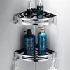 3 Layers Corner Shower Shelf Bathroom Shampoo Holder Kitchen Storage Rack Punch Free Tripod Stand 211112