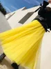 95 cm långa 2 lager mesh med foder expansion kjol gul tulle elastisk midja sommar strand resa boll stor swing kjolar 210629