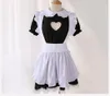 Bust Open Maid Costume Sexy Cosplay Kitty Outfit Cotton Apron Lace Temptation Mini Dress For Women Anime Black White Lolita1