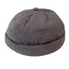 Caps de gorro/ crânio N7MF Retro Corduroy Bimless Hat Beanie Sailor Outdoor com Trabalhador Ajustável Pros22