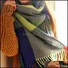 Okładki kapelusze, Rękawiczki Moda Moda AessorCinter Scarf Mężczyźni Projektant Tartan Cashmere Winter Ciepła Kwadratowa Plaid Wełna Szal w Kobiet Szaliki Cacheco