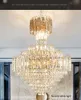 Led Modern Golden Crystal Chandeliers European American K9 Crystal Chandelier Lights Fixture Big Luxury Shining Droplight 가정 실내 조명