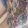 Женские блузки рубашки мода сладостные цветочные женщины летние шифон 2022 слойный рукав три четверти без плеча сексуальная слешь шеи q189