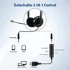 USB Headset Computer Headphone with Noise Cancelling Mic Plug and Play for PC Home Office Call Center Phone Earphone for Laptop