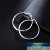 Silver Round Doteffil 925 Sterling Circle Hoop Earring för Kvinna Mode Party Bröllop Förlovning Party Smycken Fabrikspris Expert Design Kvalitet