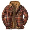 5XL Men Jackets Winter Plaid Coats Windbreaker Hooded Male Warm Parkas Outwear Overall Fashion Men Clothing Casual Jacket LM414 211105