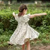 Humor Bear Girls Dress 2022 Ny sommar bröllop söt prinsessa födelsedagsfest klänning blommor toddler baby barn tjejer kläder g1215