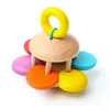 Wood Rattle Toys for Baby, Toddler Wooden Handbell Colorful BPA Free Hand Held Rattle Sound Toys Educational Toy Set