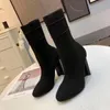 Kadın tasarımcı botları siluet ayak bileği bot siyah streç yüksek topuk çorap botları ve düz çorap spor ayakkabı önyükleme kış kadın ayakkabıları