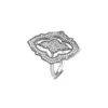Anillos de racimo 925 joyería de plata esterlina encaje chispeante con circonio cúbico claro