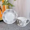 Conjunto de café de estilo europeu Bone China Tarde Terno de chá de chá e pires de cerâmica Muitas cores podem escolher