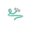 Cluster ringen geometrische kleurrijke mode-sieraden enkele cz wrap emaille band draad vrouwen ring aangepaste maat