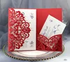 Newlace Wedding Uitnodigingen Kaarten Volledige Set Laser Cut Holle Tri-Fold Pocket Cover Wenskaarten Engagement Birthday Party Suppliesrd12