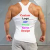 Customize Your Like Po or Your OWN Design Cotton Y Back Gym Tank Top Men Bodybuilding Clothing Fitness Sleeveless Tshirt 210421