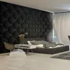 Muraux muraux stéréoscopiques personnalisés Noir Soft Soft Soft Soft en cuir Papier peint pour salon Chambre à coucher Décoration de la maison Mural