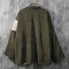 Japan Stil Män Corduroy Kimono Jacka Färgblockering Patched Design Drop Shoulder Haori Oversize Loose Thin Coat 211110