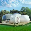 Customized Inflatable Transparent Bubble Tent, air Garden 360 Dome Dual Tunnel Outdoor Luxurious Hotel For Family Camping Backyard house Snow Globes