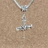 50st / mycket Antiqued Silver Alloy Nail Cross Charm Pendants för smycken gör armband Halsband DIY Tillbehör 20x47mm A-210a