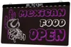 TC1341 Mexican Food Open Bar Light Sign Dual Color 3D Engraving