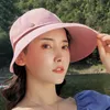 Été Fodable Two Wearing Sun Femme Bow Visor Caps Outdoor UV Protection Beach Hat Women Empty Top Hats